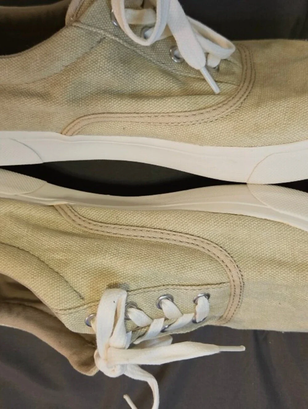 Margaritaville Mens Canvas Medellin Khaki Sneakers sz 10.5